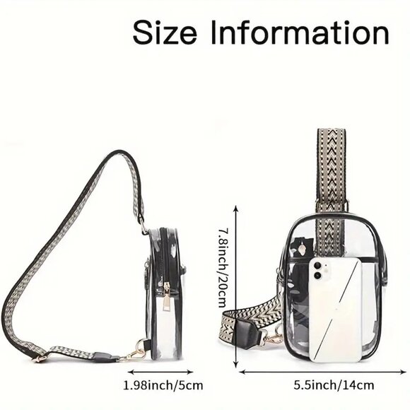 Guitar Strap Transparent Cross Body - Picture 3 of 5